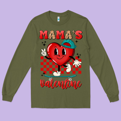Skater Heart Valentines Day Art Long Sleeve Tee Designed By Lillyallendesigns
