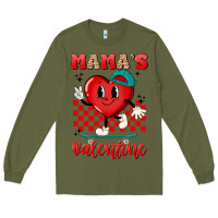 Army Green skater heart valentines day art Long Sleeve Tee - LillyAllenDesigns
