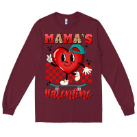 Burgundy skater heart valentines day art Long Sleeve Tee - LillyAllenDesigns