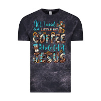 Cloud Black all i need is a little bit of coffee and o whole lot of jesus Vintage Tee - JahusDesignShop