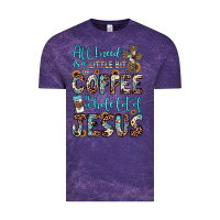 Cloud Purple all i need is a little bit of coffee and o whole lot of jesus Vintage Tee - JahusDesignShop