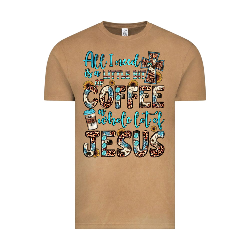 All I Need Is A Little Bit Of Coffee And O Whole Lot Of Jesus Vintage Tee by JahusDesignShop | Teevron