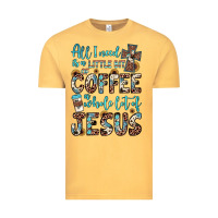 Vintage Mustard all i need is a little bit of coffee and o whole lot of jesus Vintage Tee - JahusDesignShop