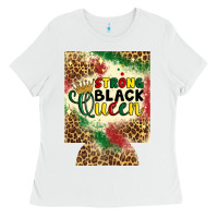 White strong black queen 12 oz can cooler (regular) Ladies Tee - Artiststas