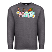 Charcoal Heather Hop bunny Easter Day Premium Sweatshirt - CowGirlArtShop