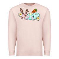 Pale Pink Hop bunny Easter Day Premium Sweatshirt - CowGirlArtShop