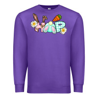 Purple Hop bunny Easter Day Premium Sweatshirt - CowGirlArtShop