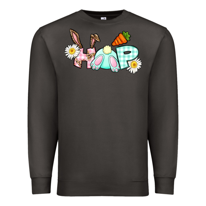 Hop Bunny Easter Day Premium Sweatshirt by CowGirlArtShop | Teevron