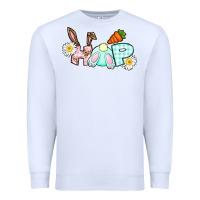 White Hop bunny Easter Day Premium Sweatshirt - CowGirlArtShop