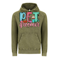 Vintage Olive pet groomer Vintage Hoodie - MaliasSmallBusiness