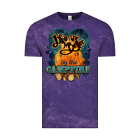 Cloud Purple life is better by the campfire Vintage Tee - NancyCooperArtShop