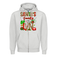 Dove Grey santa's favorite lvn Zipper Hoodie - texasbilliewilder