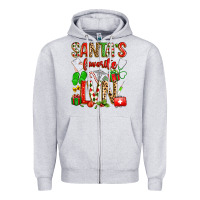 Heather Grey santa's favorite lvn Zipper Hoodie - texasbilliewilder