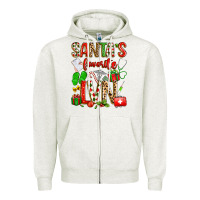 Oatmeal Heather santa's favorite lvn Zipper Hoodie - texasbilliewilder