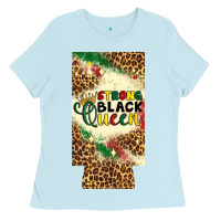 Baby Blue strong black queen 12 oz can cooler (slim) Ladies Tee - Artiststas