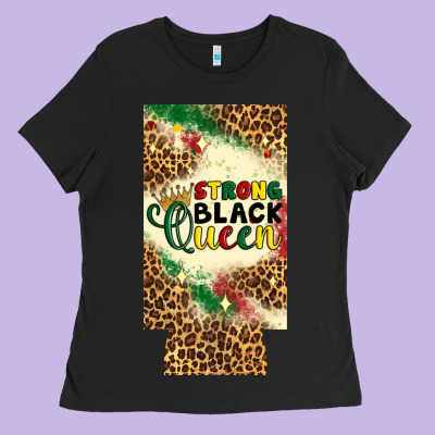 Strong Black Queen 12 Oz Can Cooler (slim) Ladies Tee Designed By Artiststas