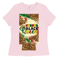 Bubblegum Pink strong black queen 12 oz can cooler (slim) Ladies Tee - Artiststas