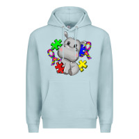Blue Mist autism hippopotamus Premium Hoodie - CowGirlArtShop