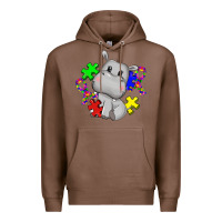 Autism Hippopotamus Premium Hoodie | Teevron