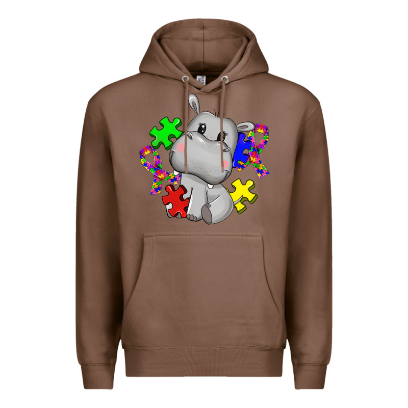 Autism Hippopotamus Premium Hoodie by CowGirlArtShop | Teevron