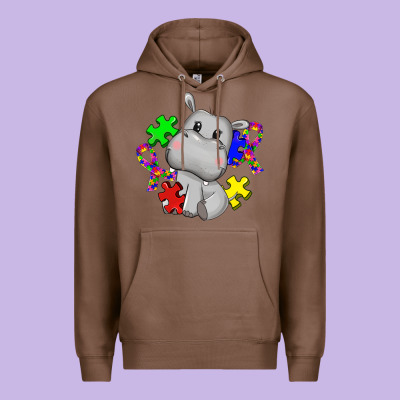 Autism Hippopotamus Premium Hoodie Designed By Cowgirlartshop