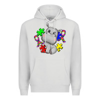 Dove Grey autism hippopotamus Premium Hoodie - CowGirlArtShop