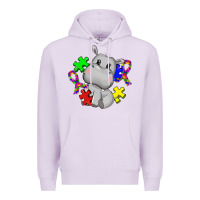 Lilac autism hippopotamus Premium Hoodie - CowGirlArtShop