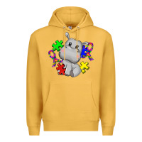 Mustard autism hippopotamus Premium Hoodie - CowGirlArtShop