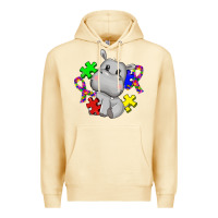 Pina Colada autism hippopotamus Premium Hoodie - CowGirlArtShop