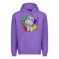 Purple autism hippopotamus Premium Hoodie - CowGirlArtShop