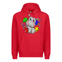 Red autism hippopotamus Premium Hoodie - CowGirlArtShop