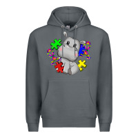 Rock autism hippopotamus Premium Hoodie - CowGirlArtShop