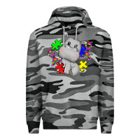 Slate Camo autism hippopotamus Premium Hoodie - CowGirlArtShop