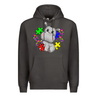 Smoke autism hippopotamus Premium Hoodie - CowGirlArtShop