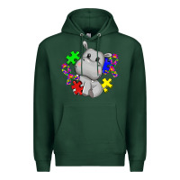 Sports Green autism hippopotamus Premium Hoodie - CowGirlArtShop