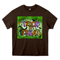 Chocolate Brown trick or treat tumbler Heavy Core Tee - BundleAndBundleShop