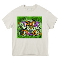 Cream trick or treat tumbler Heavy Core Tee - BundleAndBundleShop