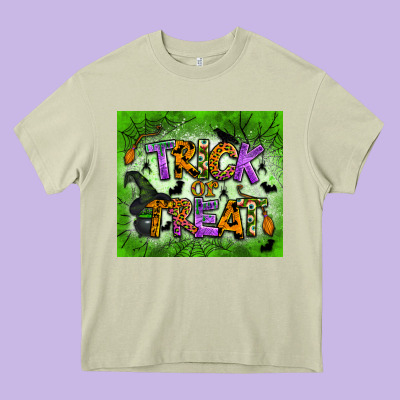 Trick Or Treat Tumbler Heavy Core Tee Designed By Bundleandbundleshop