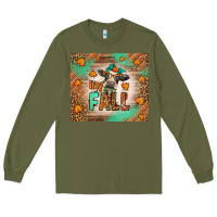 Army Green Western Hay Fall Cow Long Sleeve Tee - LillyAllenDesigns
