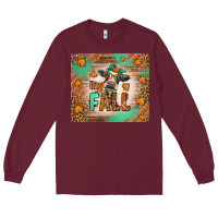 Burgundy Western Hay Fall Cow Long Sleeve Tee - LillyAllenDesigns