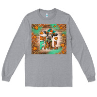 Heather Grey Western Hay Fall Cow Long Sleeve Tee - LillyAllenDesigns