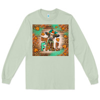 Matcha Western Hay Fall Cow Long Sleeve Tee - LillyAllenDesigns