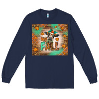 Navy Western Hay Fall Cow Long Sleeve Tee - LillyAllenDesigns