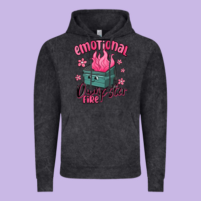 Emotional Dumpster Fire Vintage Hoodie Designed By Maliassmallbusiness