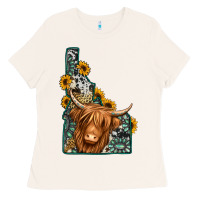 Bone idaho map long haired cow Ladies Tee - Jasminsmagicworld