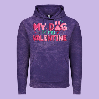 My Dog Is My Valentine Vintage Hoodie Designed By Maliassmallbusiness
