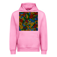 Fuchsia Pink african geometric seamless pattern Urban Hoodie - BundleAndBundleShop