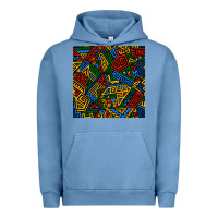 Pigment Pebble Blue african geometric seamless pattern Urban Hoodie - BundleAndBundleShop