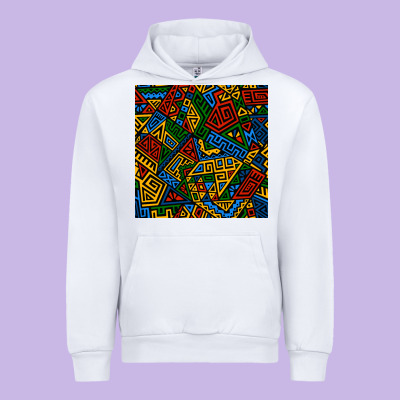 African Geometric Seamless Pattern Urban Hoodie Designed By Bundleandbundleshop