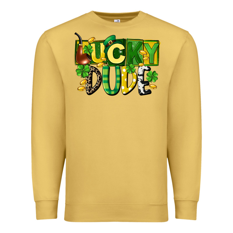 Lucky Dude  St. Patrick's Day Premium Sweatshirt by CowGirlArtShop | Teevron